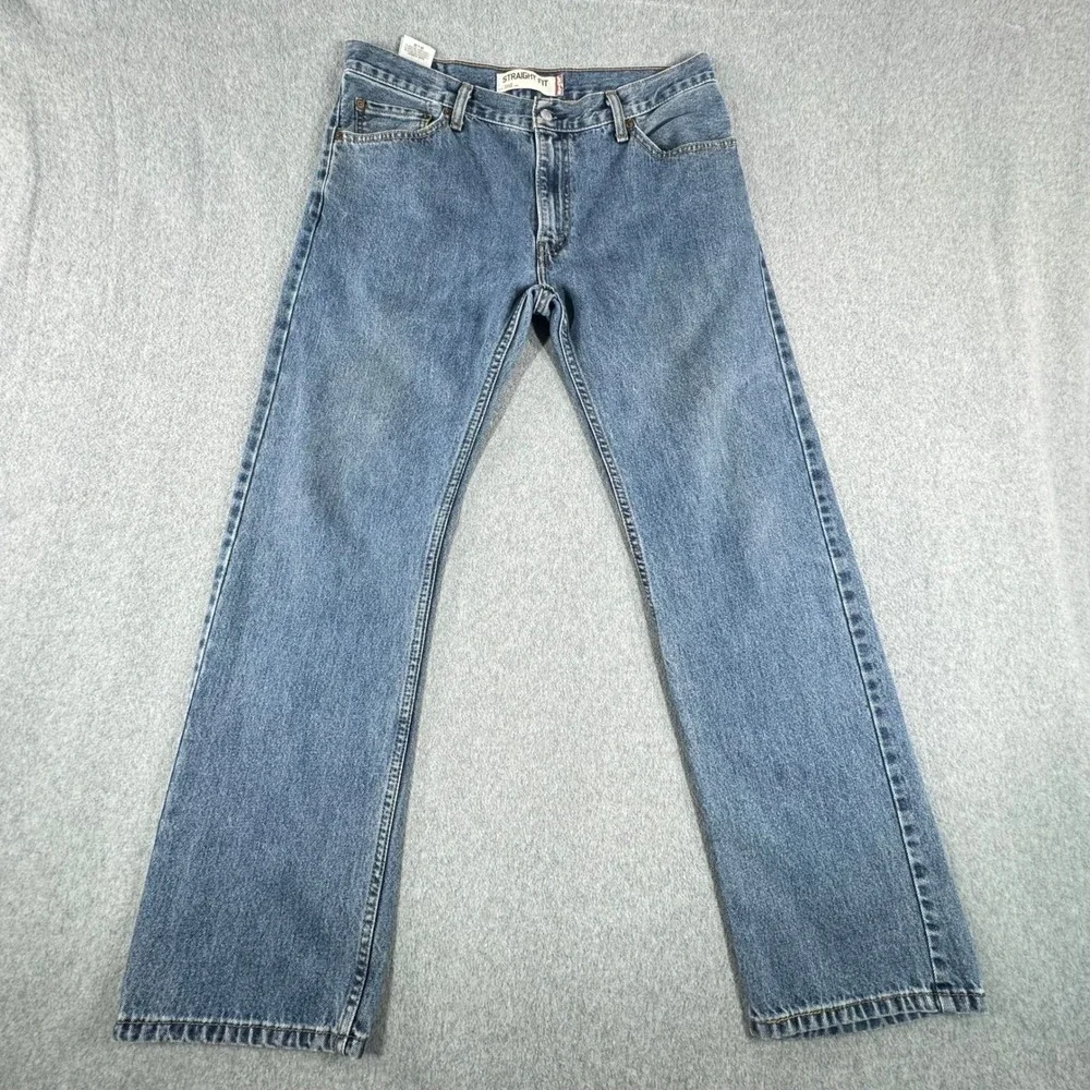 Levis 505 Jeans Mens 36x32 Blue Straight Red Tab Medium Wash Denim Pants Y2K VTG